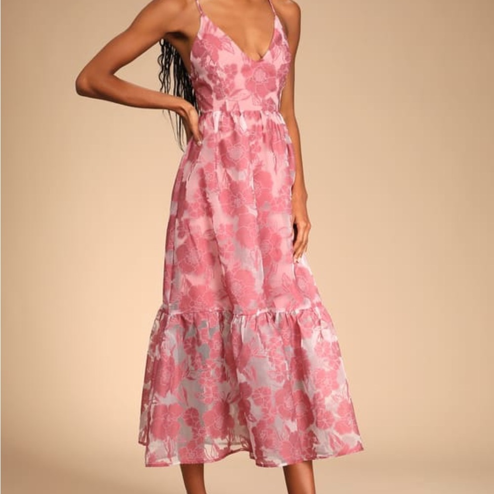 Large lace up midi dress